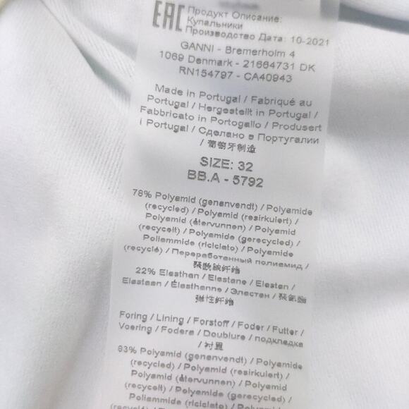 Ganni Floral One Piece Swimsuit Azure Blue Floral Bathingsuit - Picture 11 of 12